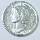 1942 Mercury Dime. Choice/Gem BU , Brilliant Uncirculated 90% Silver #10417