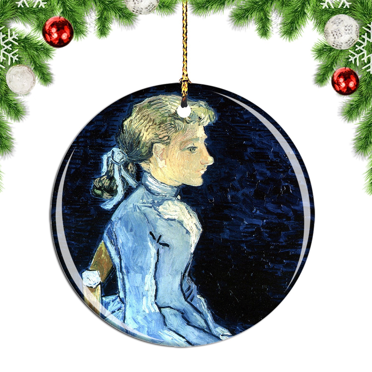 Van Gogh Portrait of Adeline Ravoux Pain Christmas ornament city travel souvenir