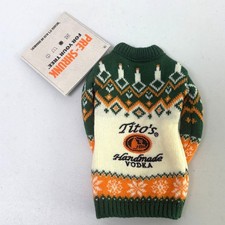 Tito's Vodka Ugly Christmas Sweater Ornament Bottle Sweater 2025 Recipes NWT