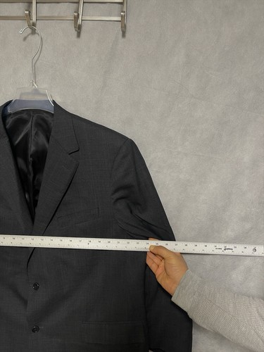 Bespoke Suit Men 46R Gray Glen Plaid Surgeon Cuff Wool Academia 43X29 Pants Luxe - Picture 2 of 17