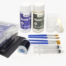 Fishing Rod Repair Kit Complete Supplies with Epoxy Glue, Wrapping (Repair Kit).
