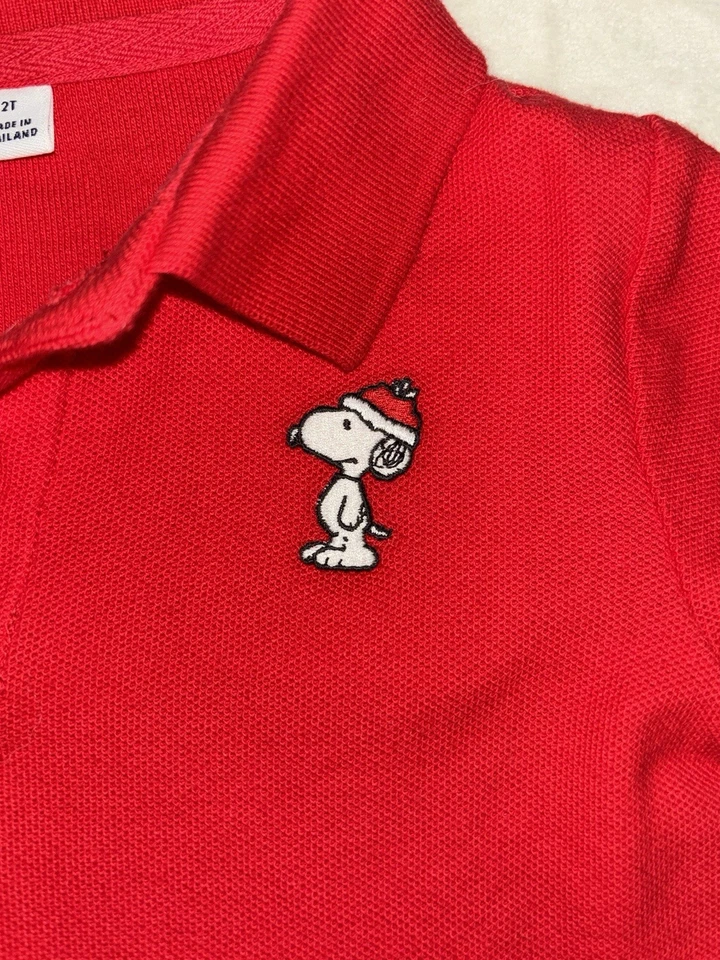 Red Collared Janie And Jack Long Sleeve Shirt Ft Peanuts Snoopy - Image 2 of 4