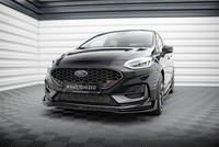 Front Ansatz V.4 +Flaps FüR Ford Fiesta ST / St-Line Mk8 Facelift Schwarz