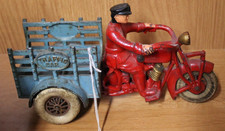 Rare Hubley Police Traffic Car Indian Cast Iron Motorcycle Swivel Head Driver