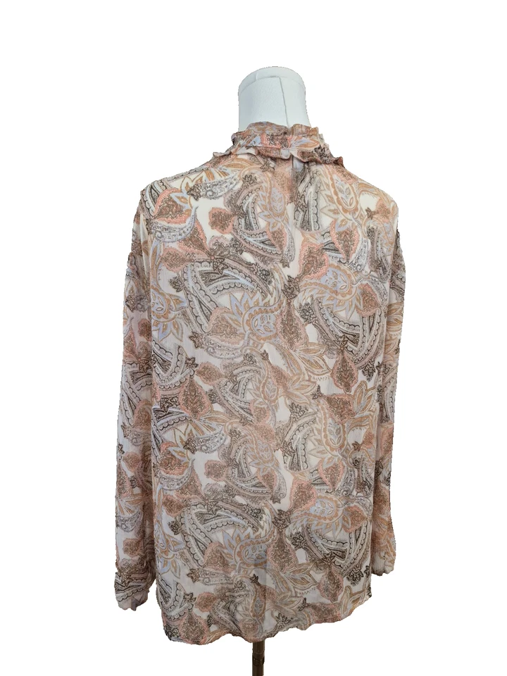 Blusa transparente de manga larga multicolor para mujer Jessica Simpson talla L Foto 2 de 4