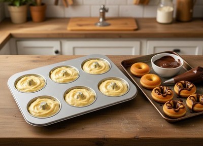 Backform Donut Blech Form Backen - 6 Cupe - Ringe Küche Genießen Backblech