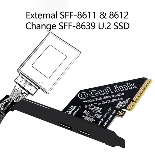 PHDK PCIe X4 X1/ X8/X16 4.0 Oculink SFF8611&8612 expansion card with external - 第 16/25 張圖片
