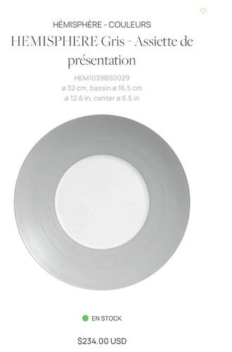 JL Coquet HEMISPHERE Grey - Charger plate 32cm 6 Plates - Picture 2 of 4
