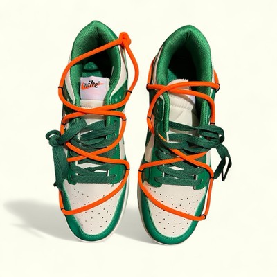 Nike Dunk Low Pine Green and Orange Sneakers Classic Low-Top Design x OFF-WHITE