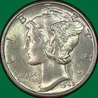 1945 Mercury Dime Brilliant Uncirculated BU Coin #40664