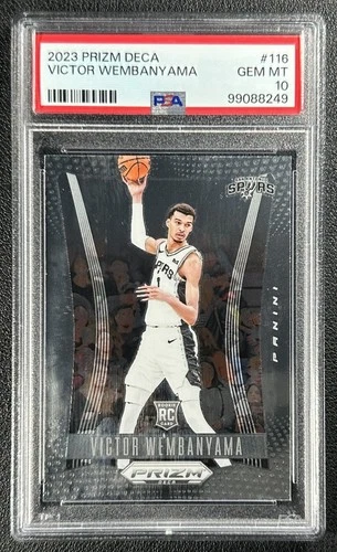 VICTOR WEMBANYAMA PSA 10 2023-24 PANINI PRIZM DECA #116 ROOKIE RC SPURS 8249