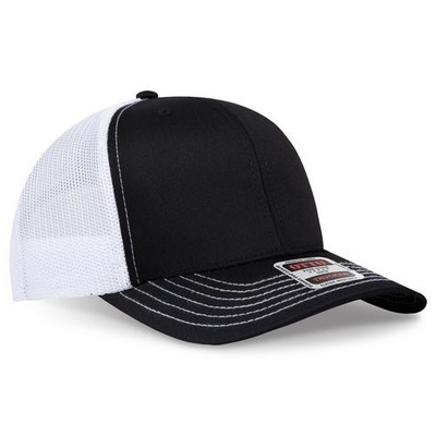 OTTO CAP  112-1 - 6 Panel Mid Profile Mesh Back Trucker Hat