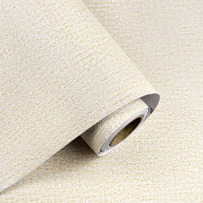 Grasscloth Peel and Stick Wallpaper Beige Textured Contact Paper, set of 17.3...