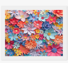 Paint by Number Kit Floral Multi-Colored   Vibrant Flower Wall Art