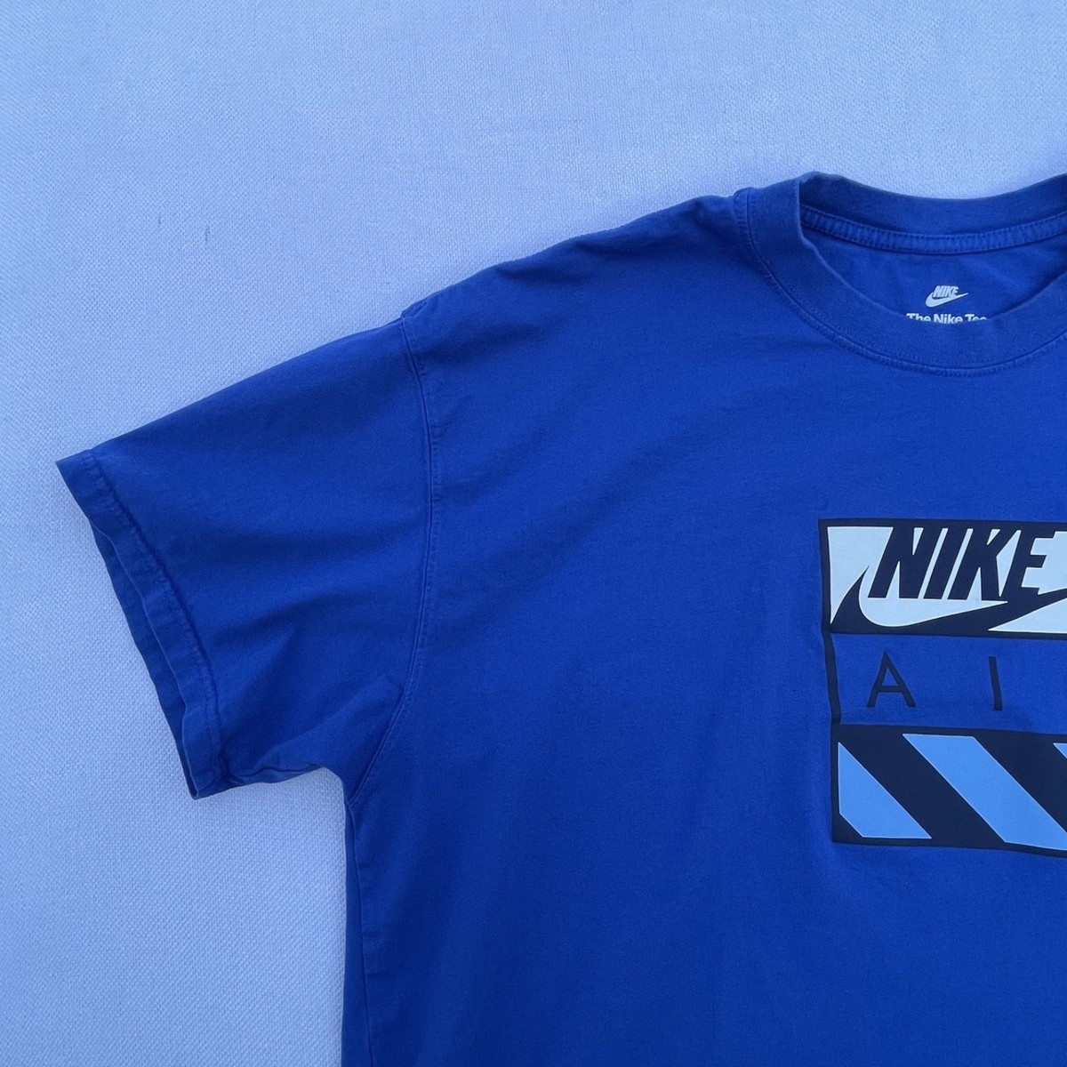 Nike Air Retro Box Logo Swoosh Sports Graphic T Shirt Max 90s Blue Size 2XL VTG View 6