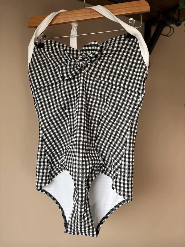 Pistol Panties Black & White Gingham Swimsuit – UK 12 / M – RRP £159 - Designer - Image 2 of 4