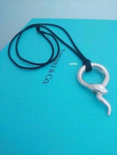 Tiffany & Co. Necklace Silver Elsa Peretti Snake Silk Cord w/Dustbag - Picture 1 of 13