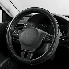 Pic Auto Steering Wheel Cover Black Piping Leather Sports Carbon Pic Auto Steering Wheel Cover Black Piping Leather Sports Carbon