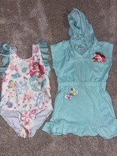 Disney Princess Ariel Cover up and Swim Suit Size 4T Little Mermaid Summer Set