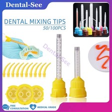 Dental Intra Oral Impression Mixing Tips 1:1/10:1 Yellow Disposable 50Pcs/Pack