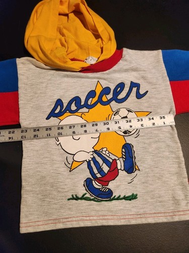 Vintage Kids Peanuts Charlie Brown Soccer Hoodie Size 5 - Picture 3 of 5