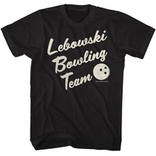 The Big Lebowski - Bowling Team - American Classics - Solid Black Adult Short Sl