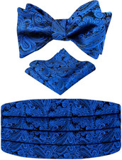 Men's Paisley Cummerbund and UNTIED Bow Tie Hanky Set