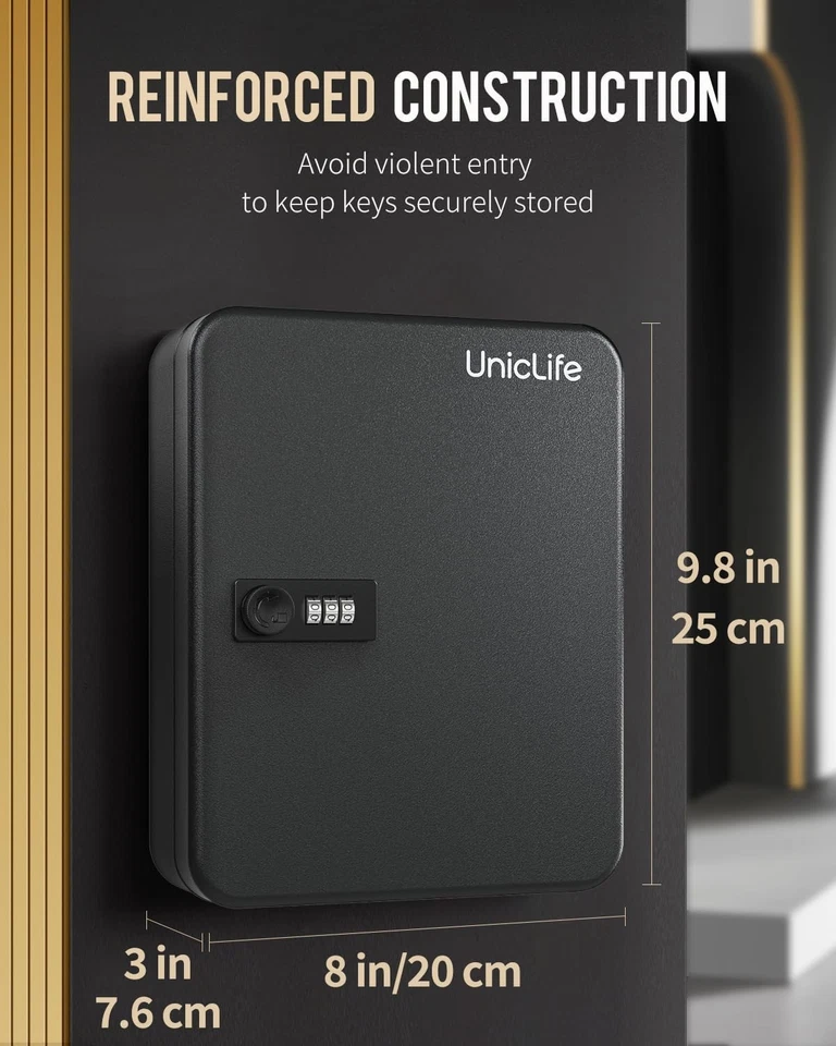 Combination Lock Resettable Digital Security Storage Box Steel Key Organizer - Image 2 of 4