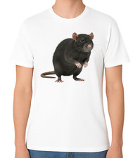 T-Shirt schwarz Ratte Tier süß Nager Grafik Unisex Tee