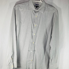 Gap Premium Dress Shirt Mens Large White Blac...