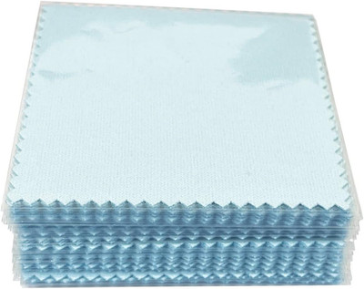50Pcs Schmuck Reinigungstuch Poliertuch für Sterling Silber Gold Platin (blau)