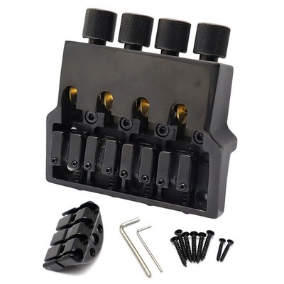 Headless 4 Strings Electric Bass Bridge Roller Tailpiece Fixed Hardtail Bridge