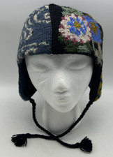 Wool Hat Girls Earflap Beanie 100 Wool Knit Cozy Warm Winter Casual Patchwork