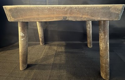 ANTIQUE PRIMITIVE MILKING STOOL Wood FARM  HAND-MADE c.1850 1880