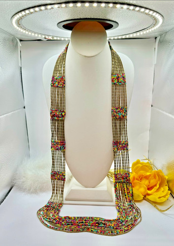 Vtg Estate Gorgeous! Native American 10 Strand Handcrafted Beaded Necklace*