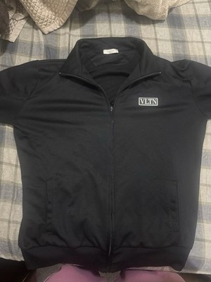 Valentino VLTN Logo Men s Black Full Zip Track Jacket Stand-Up Collar L