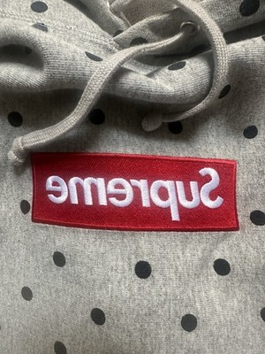 Supreme Comme Des Garcons Shirt CDG Polka Dot Box Logo Hoodie Gray MED Bogo MINT