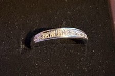 Palladium Single Cut Diamond Half Eternity Ring