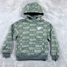 Nike Boys Long Sleeve Textured Club Pullover Hoodie Size Medium 6-7 Years Green