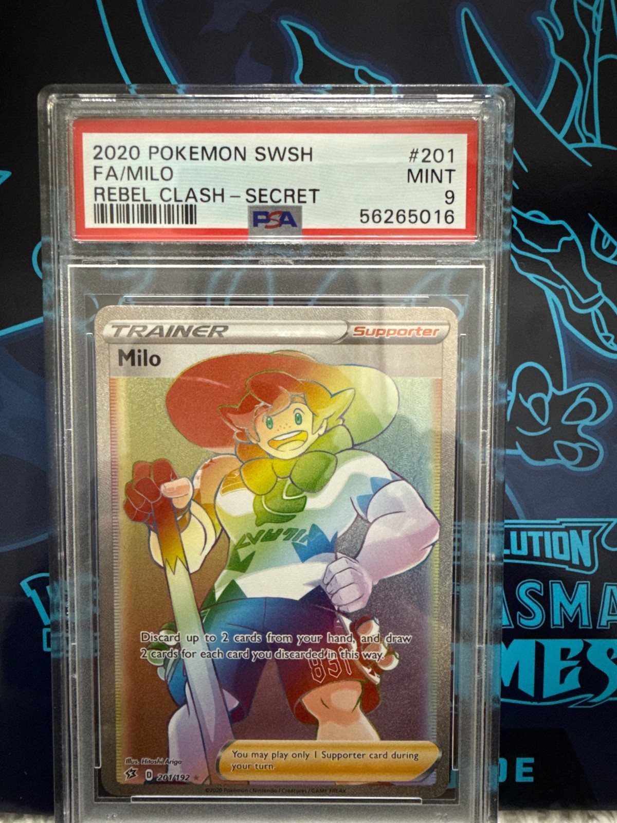 Milo (Secret) 201/192 Swsh02: Rebel Clash Holo PSA 9