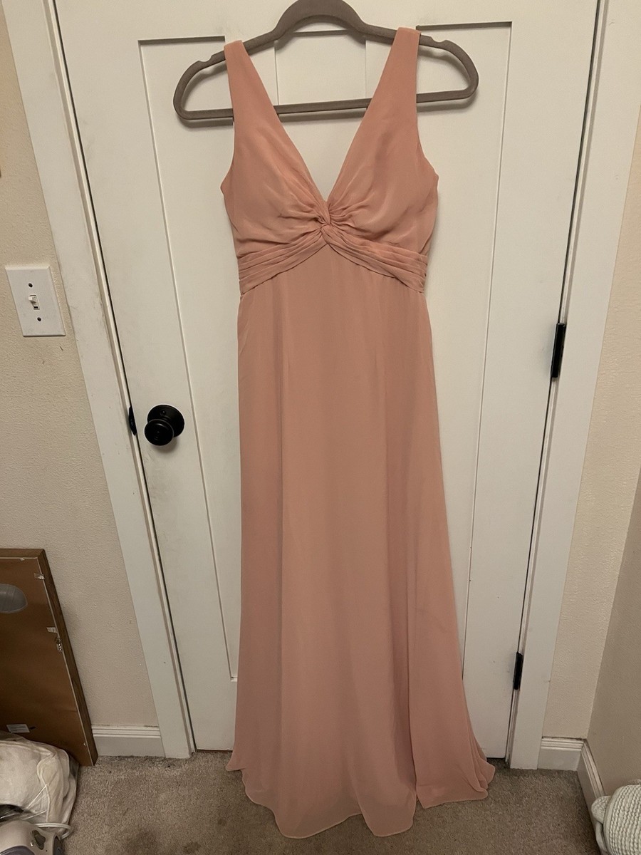 MORILEE MADELINE GARDNER Peach Bridesmaid Chiffon Bridesmaid Dress Gown  Size 4 | eBay