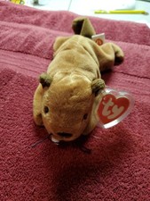 Ty Beanie Babies Bucky The Beaver 3rd Generation Hang Tag And 2nd Tush CREASED