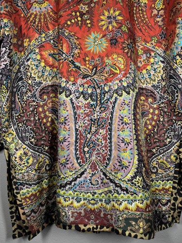 ETRO Silk Reversible Paisley Leopard Kimono Jacket Multicolor - Picture 10 of 19