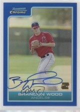 2006 Bowman Chrome Prospects Blue Refractor 88/150 Brandon Wood #BC231 Auto 0o48