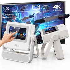 XBJ A5Pro Smart Projector Native 1080P 4K WiFi 6 Android 900 ANSI Auto Focus