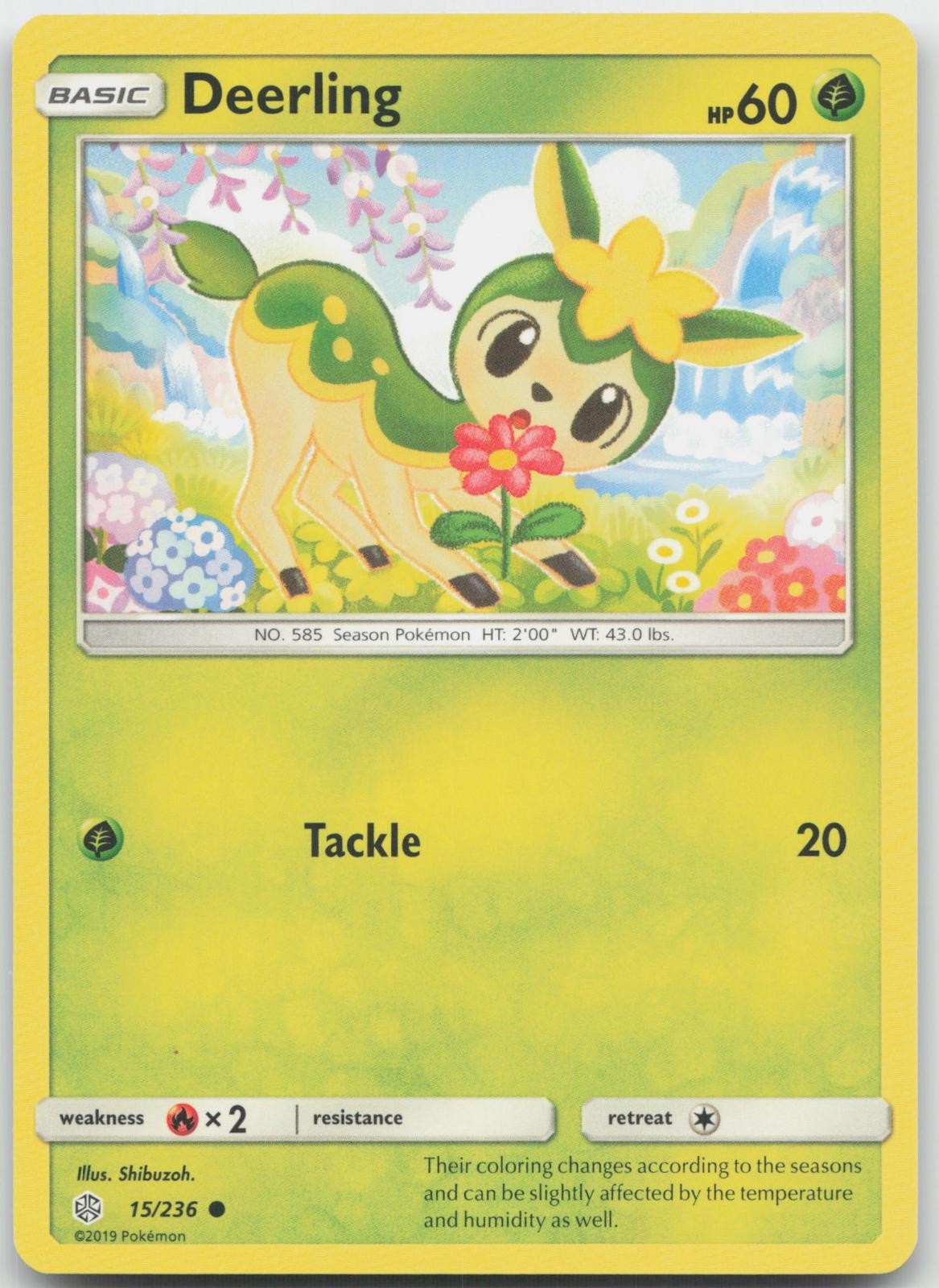 Deerling 15/236 Common Cosmic Eclipse Pokemon Near Mint