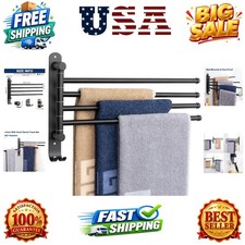 Swivel Towel Rack, 13.8" Thicken 304 Stainless Steel 4-Arm Towel Bar, Space S...