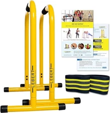 Lebert Fitness EQualizers Original Dip Bars | Pull Up Bar | Yellow