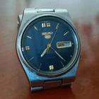 Vintage Seiko 5 Automatic Watch for Men, Blue Dial, cal 7009-8761 Japan