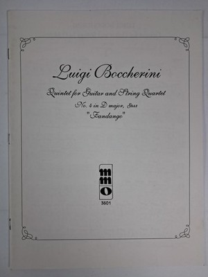 Noten: Luigi Boccherini - Quintet for Guitar and String Quartet, Fandango, MMO